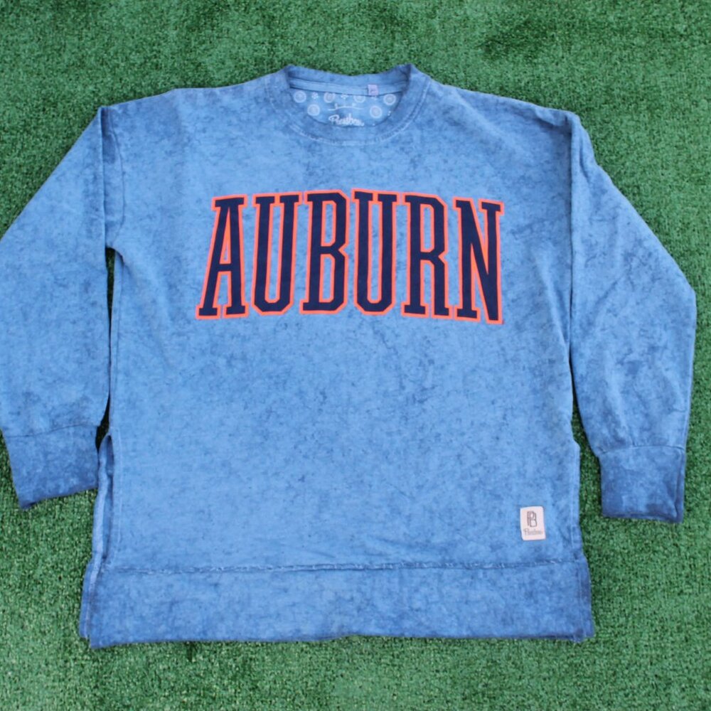 Auburn Tigers Long sleeve split side wide band lightweight crew neck